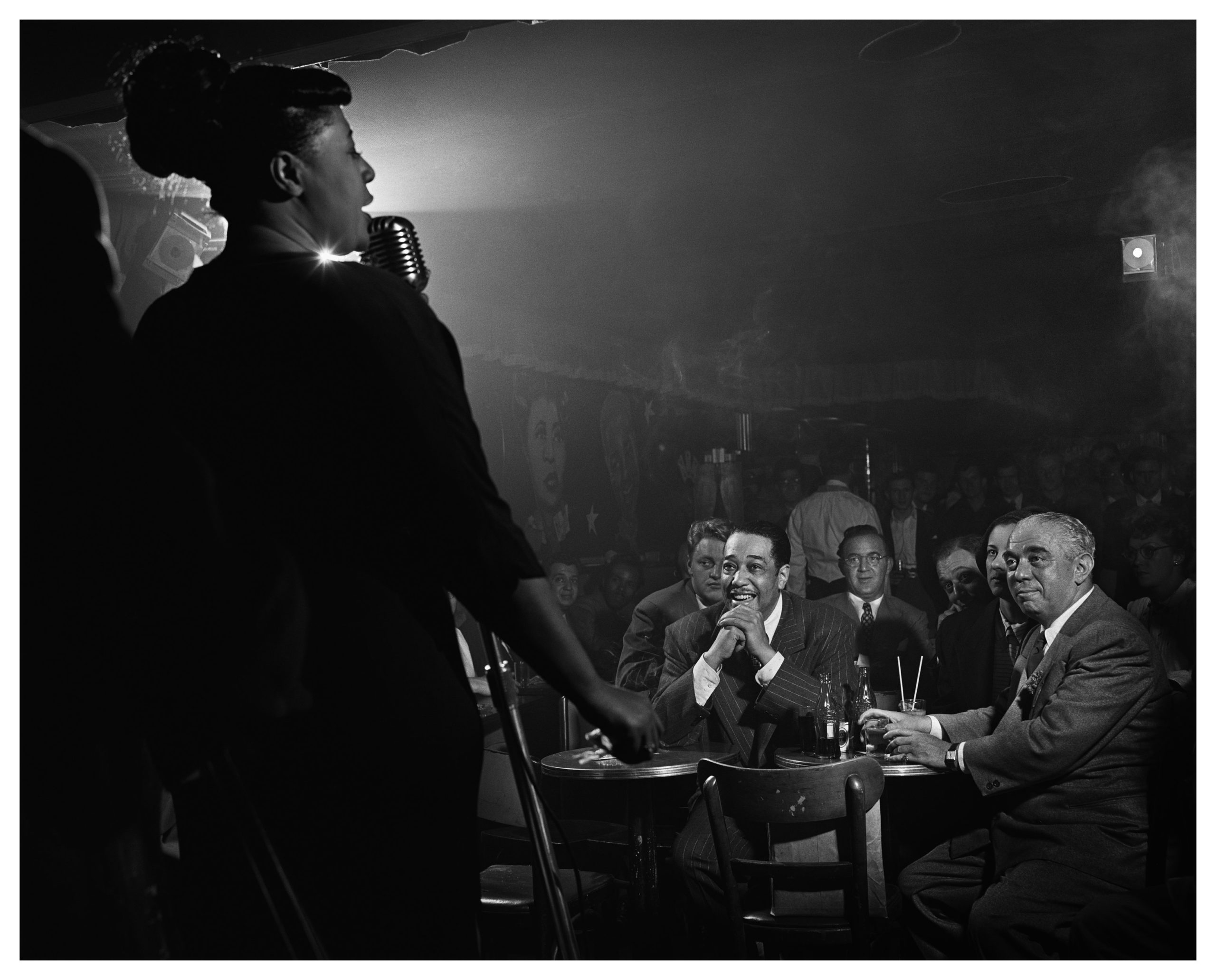 Ella Fitzgerald and Duke Ellington at the Downbeat Club, New York City, in 1949